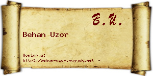 Behan Uzor névjegykártya